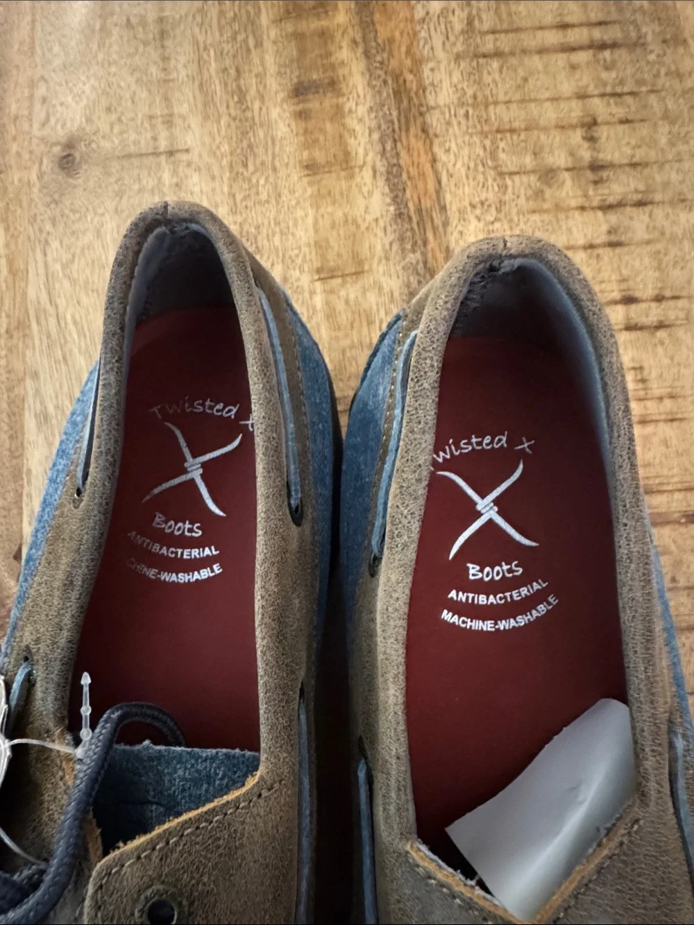 Twisted X Men's Boat Shoe Driving Moc Brown Woven Moccasin-Style Slip-On Shoes